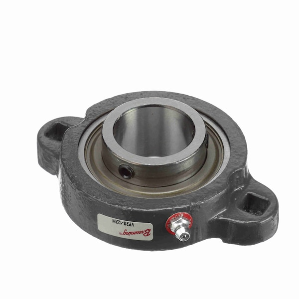 Mounted Ductile Iron Two Bolt Flange Ball Bearing - 52100 Bearing Steel - Setscrew Lock